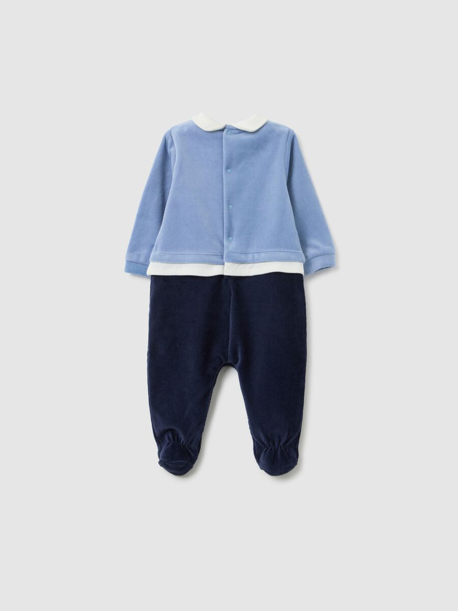 Tutina multicolor con maniche lunghe da neonato in misto cotone_1