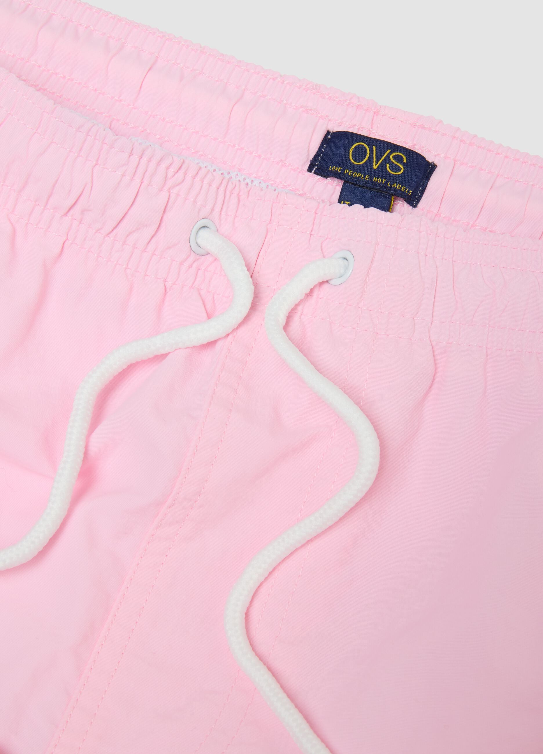 Pink swim shorts with elasticated waist