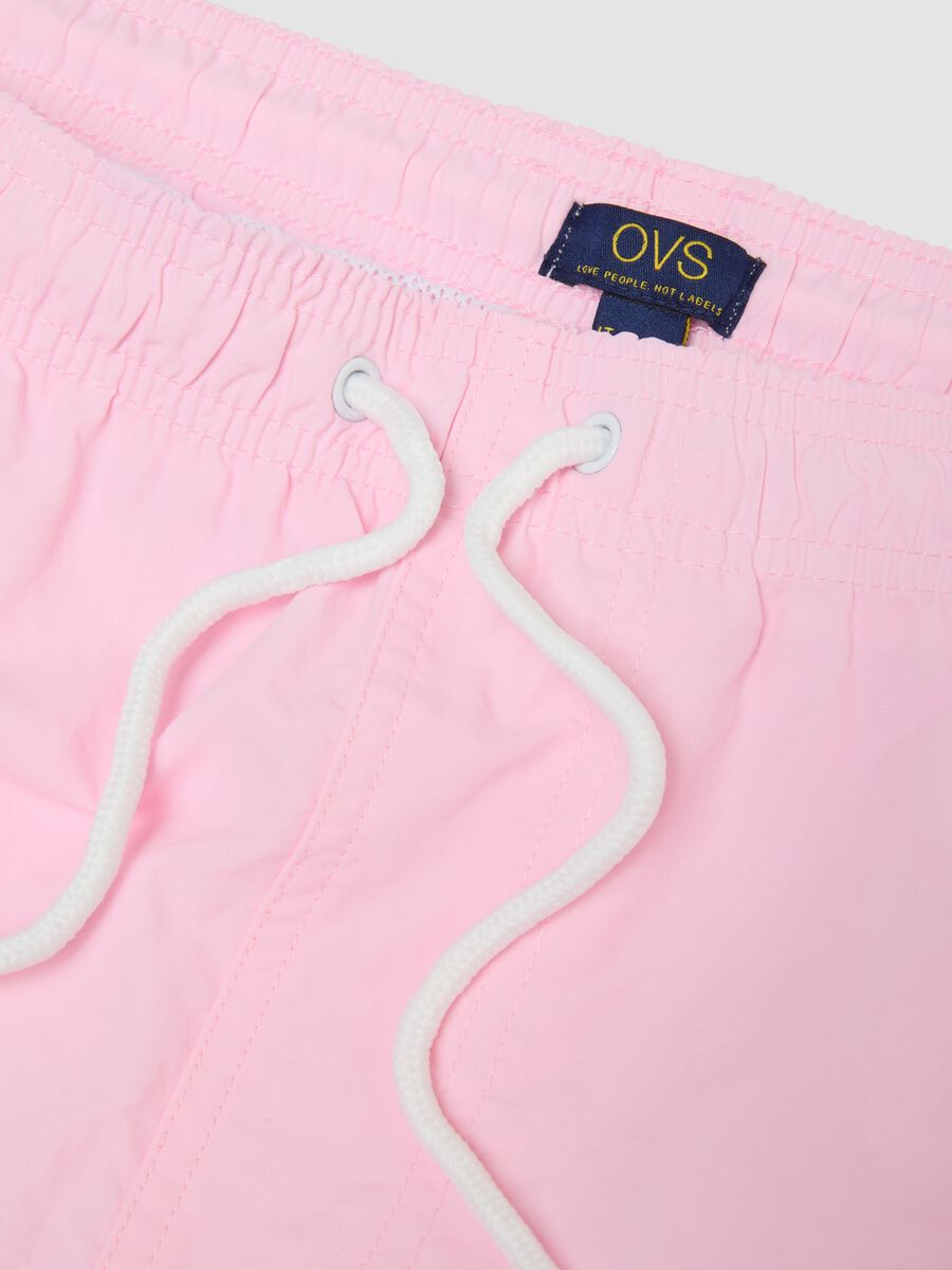 Pink swim shorts with elasticated waist_5