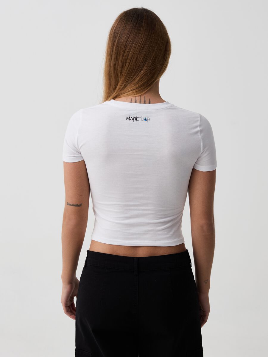 T-shirt cropped con stampa B.ANGEL X MARE FUORI_2