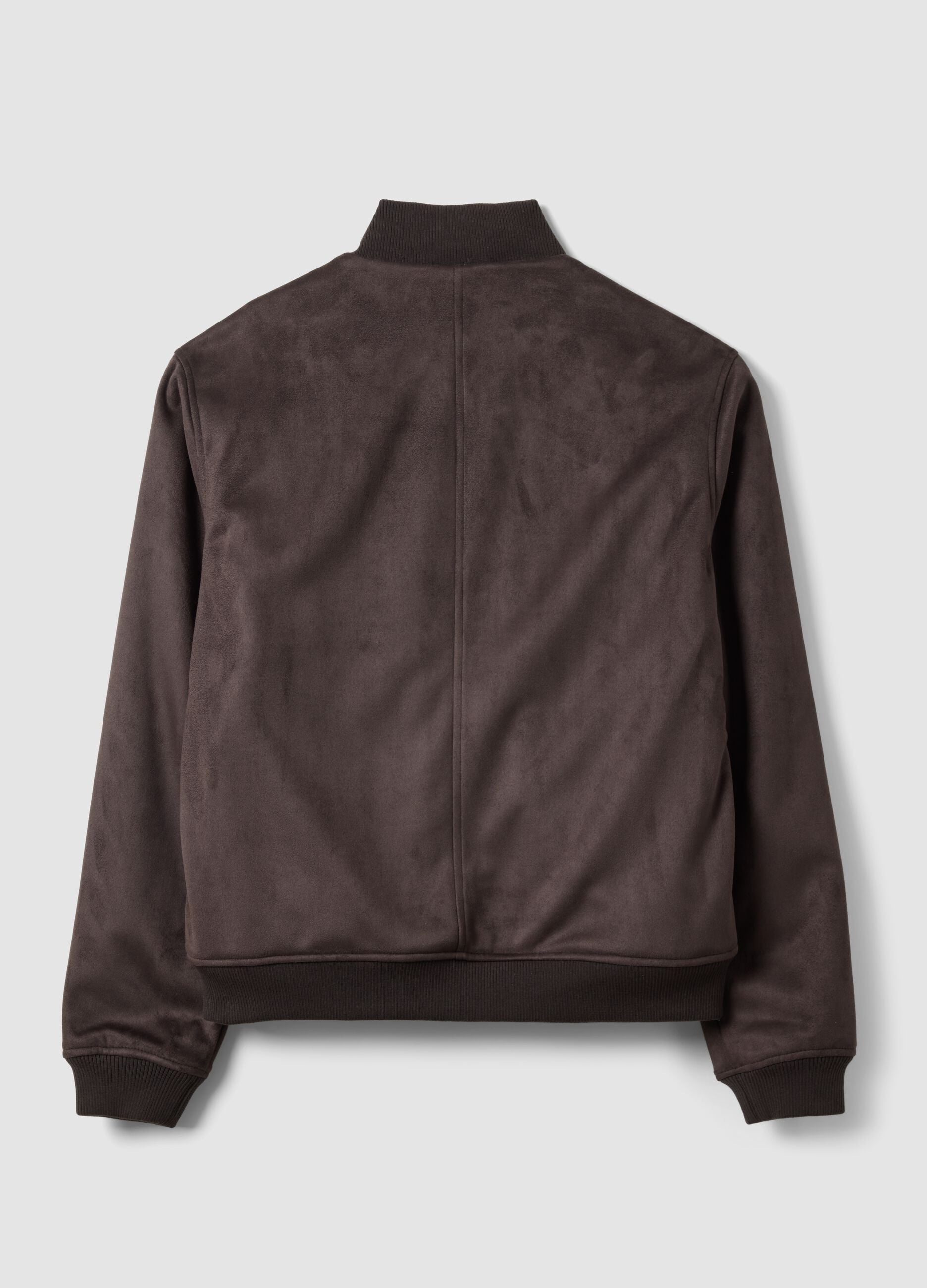Brown regular-fit jacket with zip