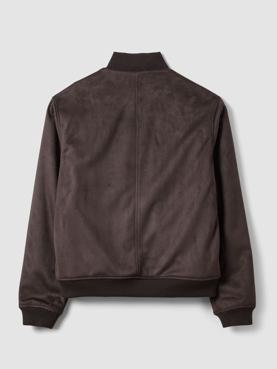 Giubbotto marrone regular fit con zip_2