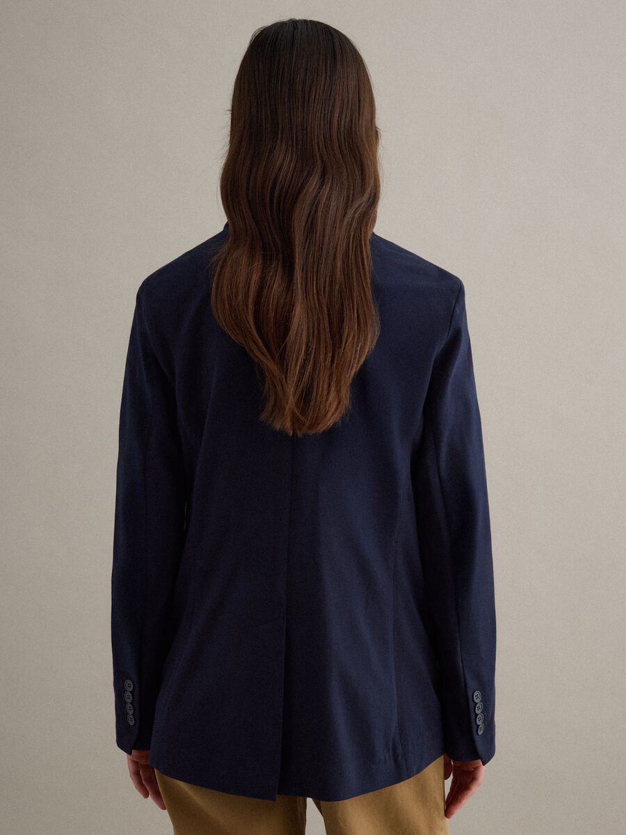 Blazer in cotone elasticizzato blu regular fit_3