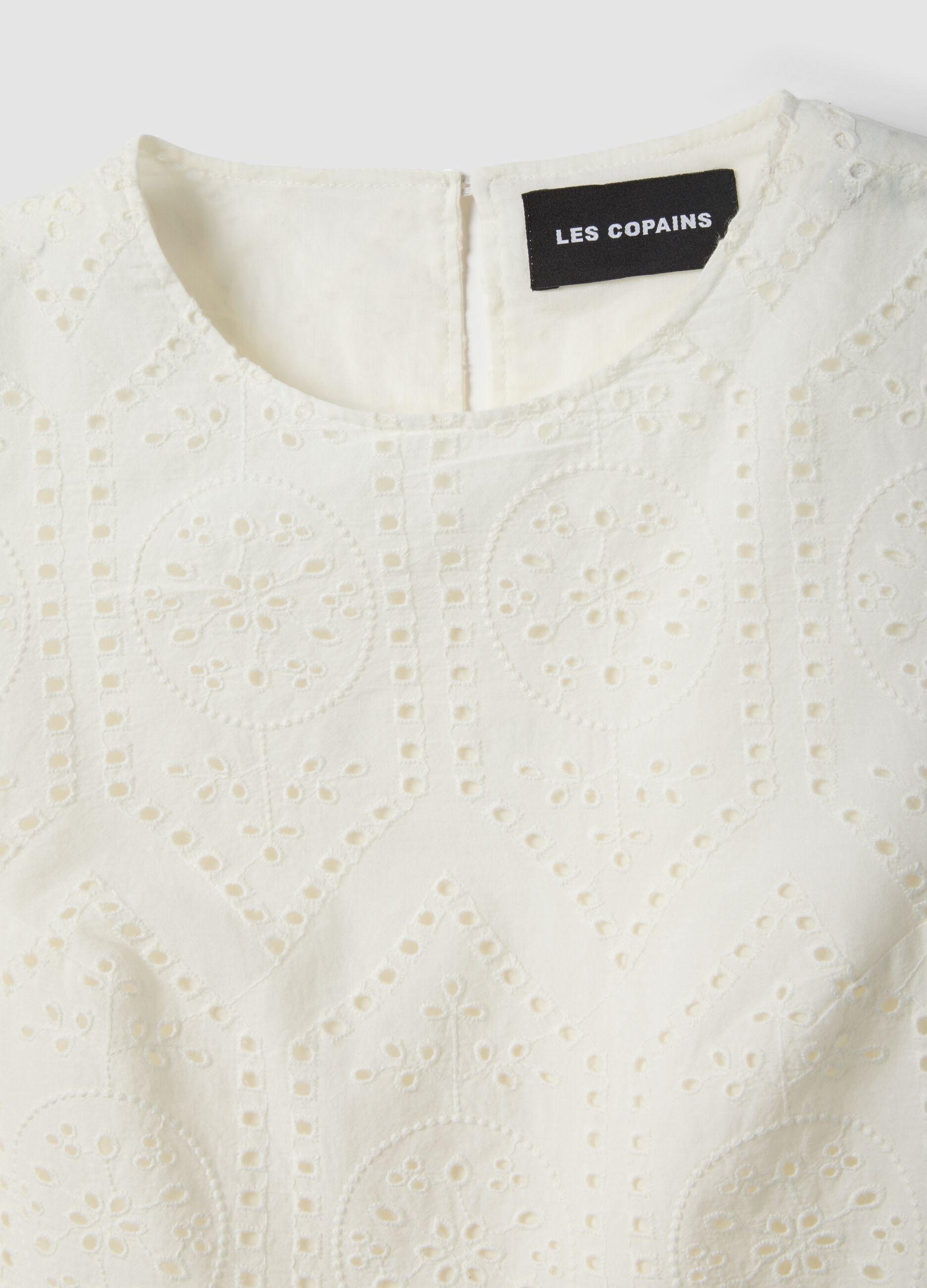 White pure cotton broderie anglaise blouse