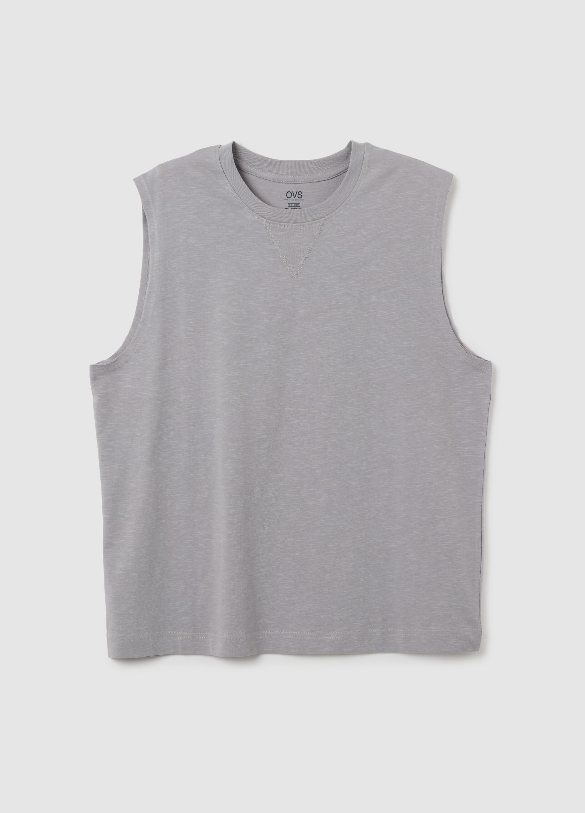 Canotta da uomo in puro cotone grigia regular fit