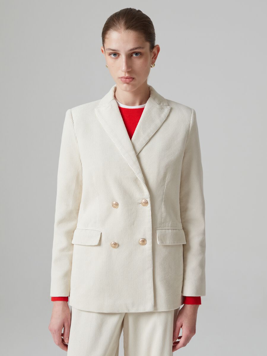 Blazer doppiopetto in corduroy_1