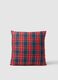 Multicolour Plaid Christmas Cushion with Print_2