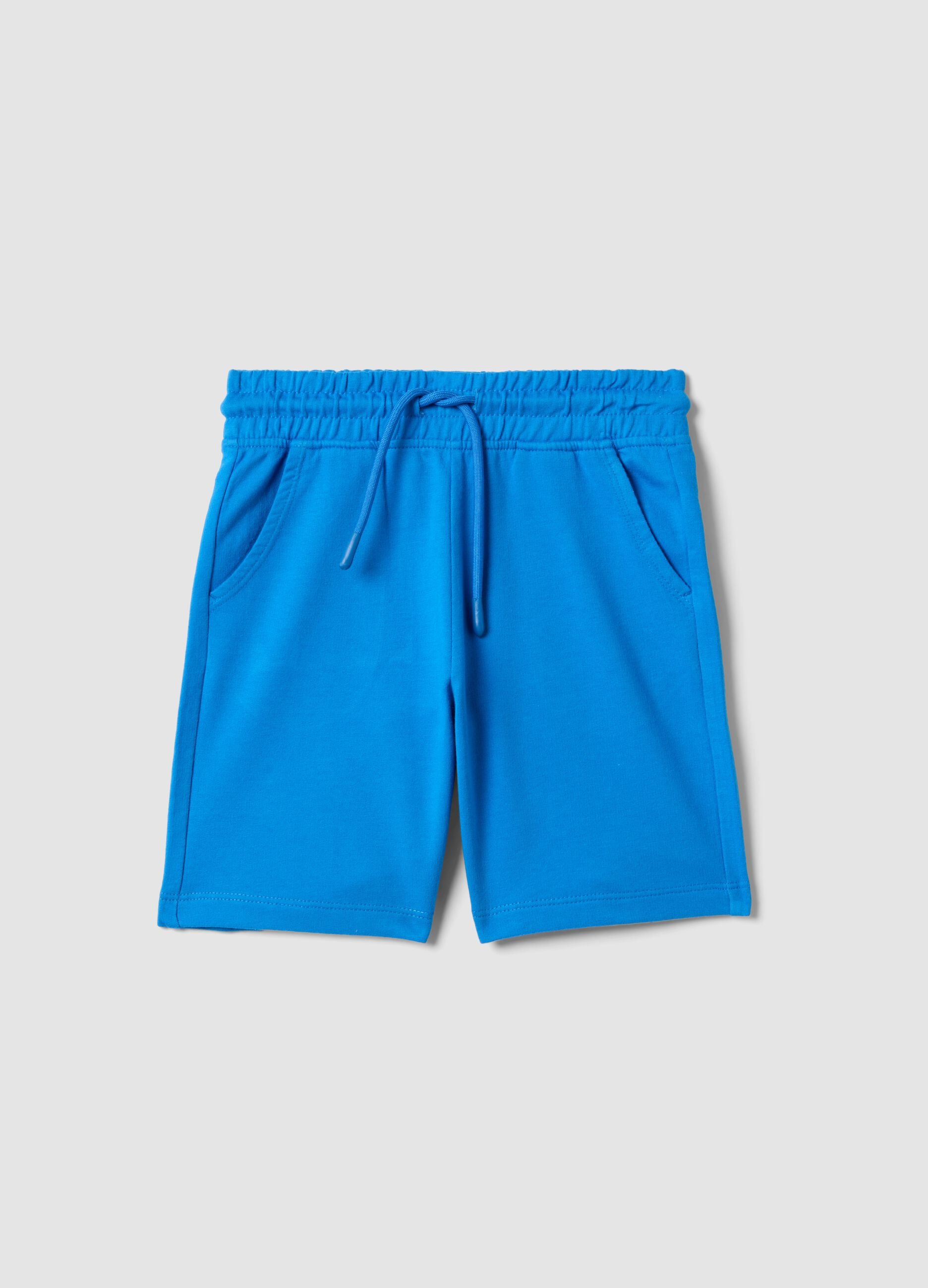 Boys&rsquo; blue pure cotton shorts, regular fit