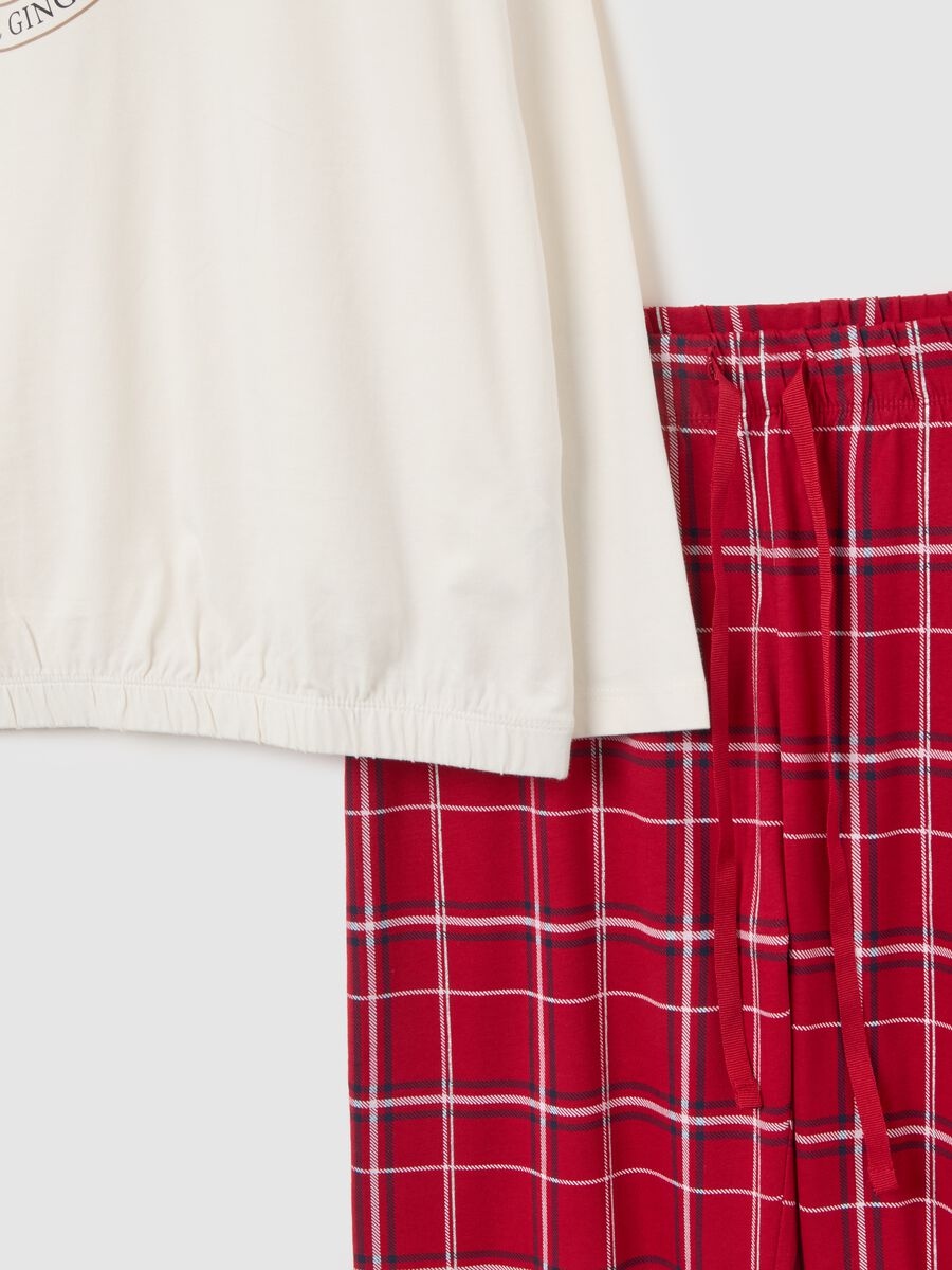 Multicolour plaid Christmas pyjamas in pure cotton regular fit_5