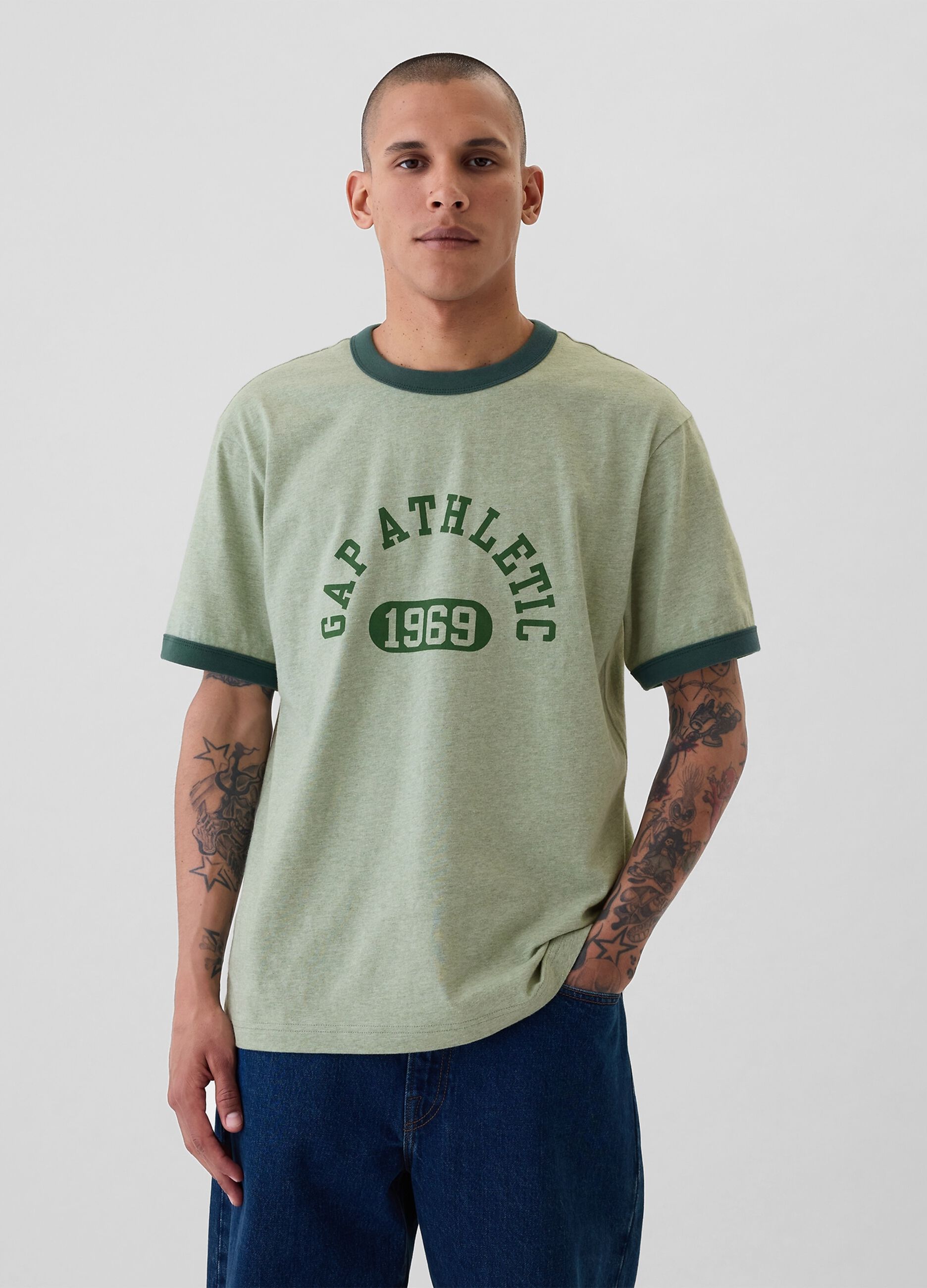 Cotton T-shirt with logo print