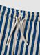 Shorts blu e bianco a righe in cotone organico per bimbo regular fit_2