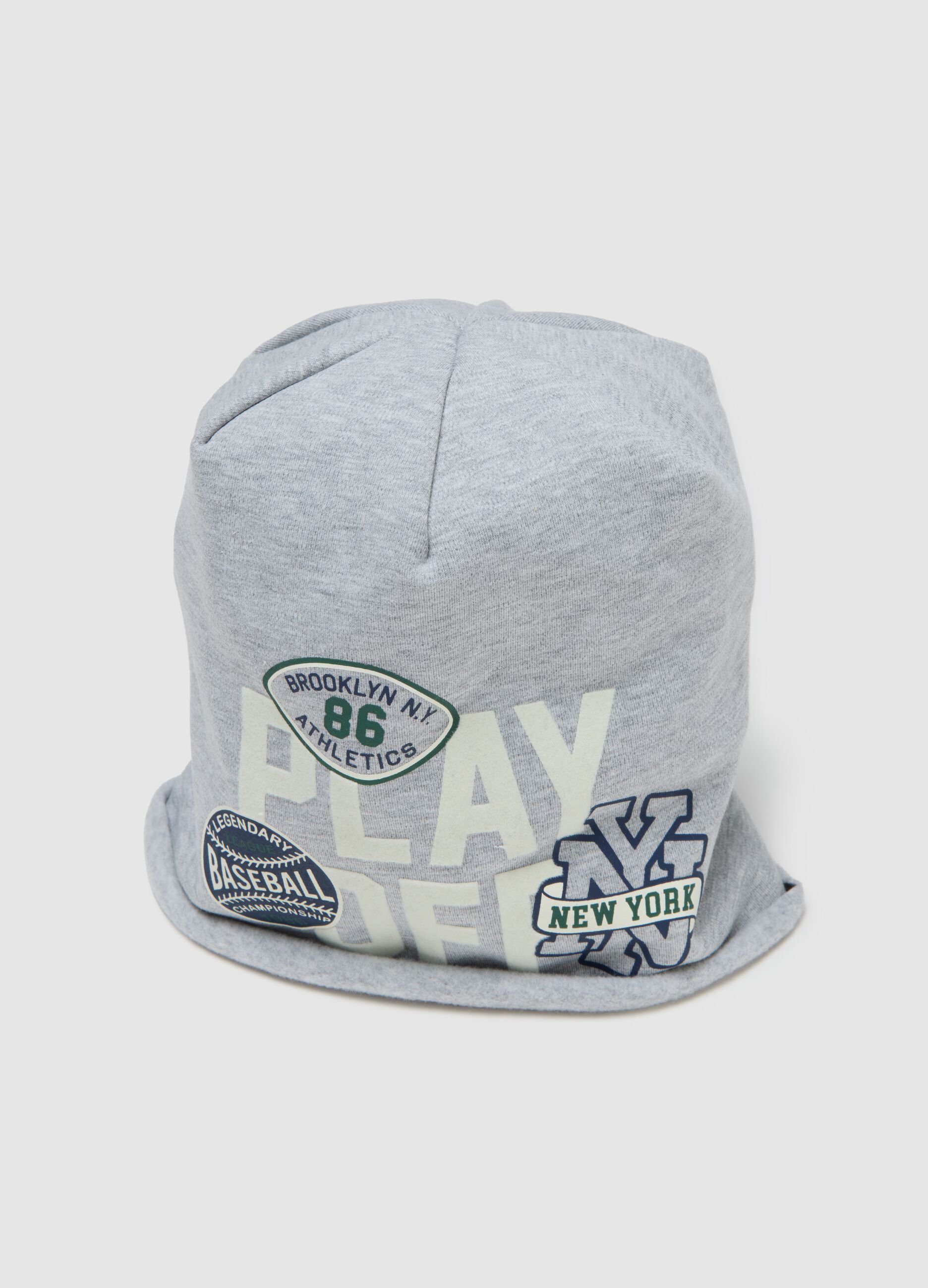 Grey stretch cotton boys' hat