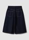 Blue denim wide-leg Bermuda shorts in cotton and lyocell blend_6