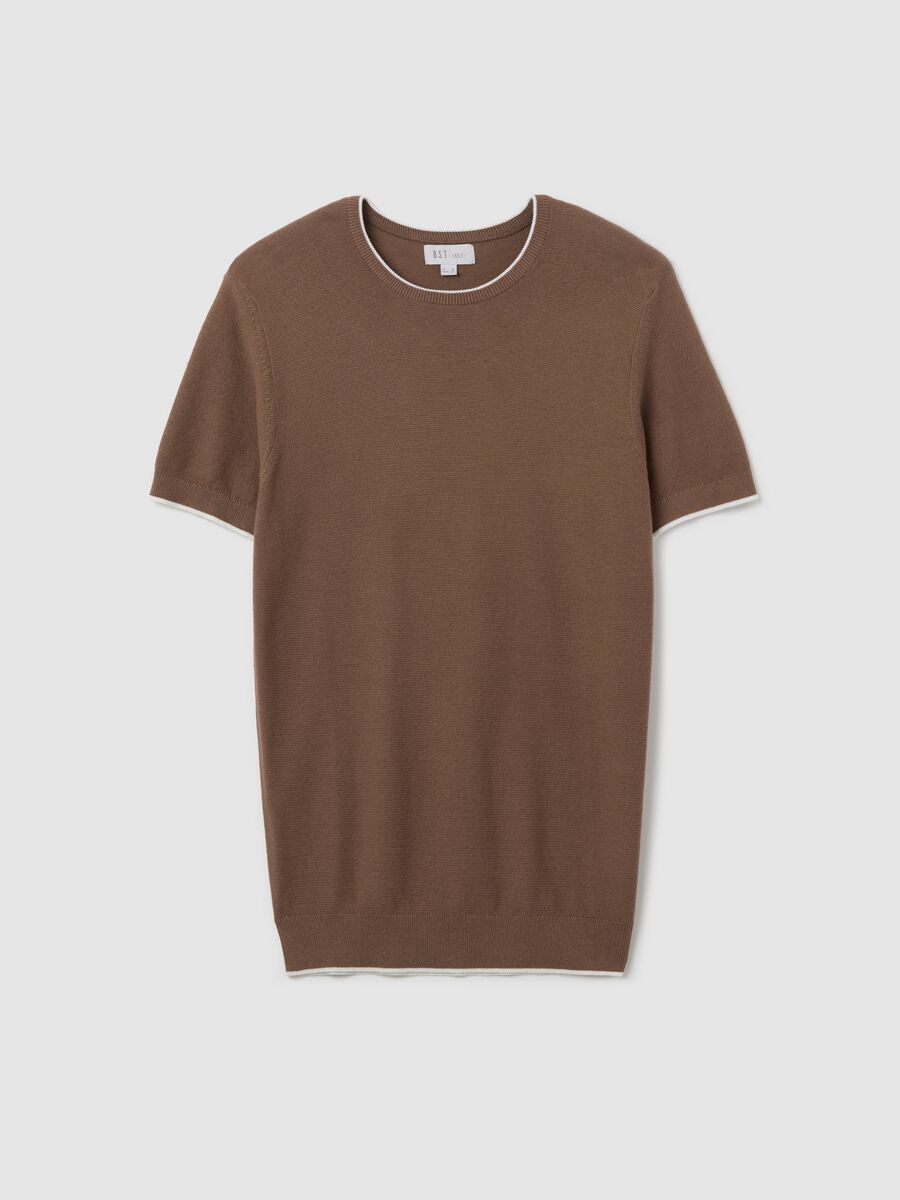 Brown short-sleeve cotton T-shirt_4
