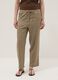 Pantaloni in misto viscosa e lino beige straight fit con coulisse_2