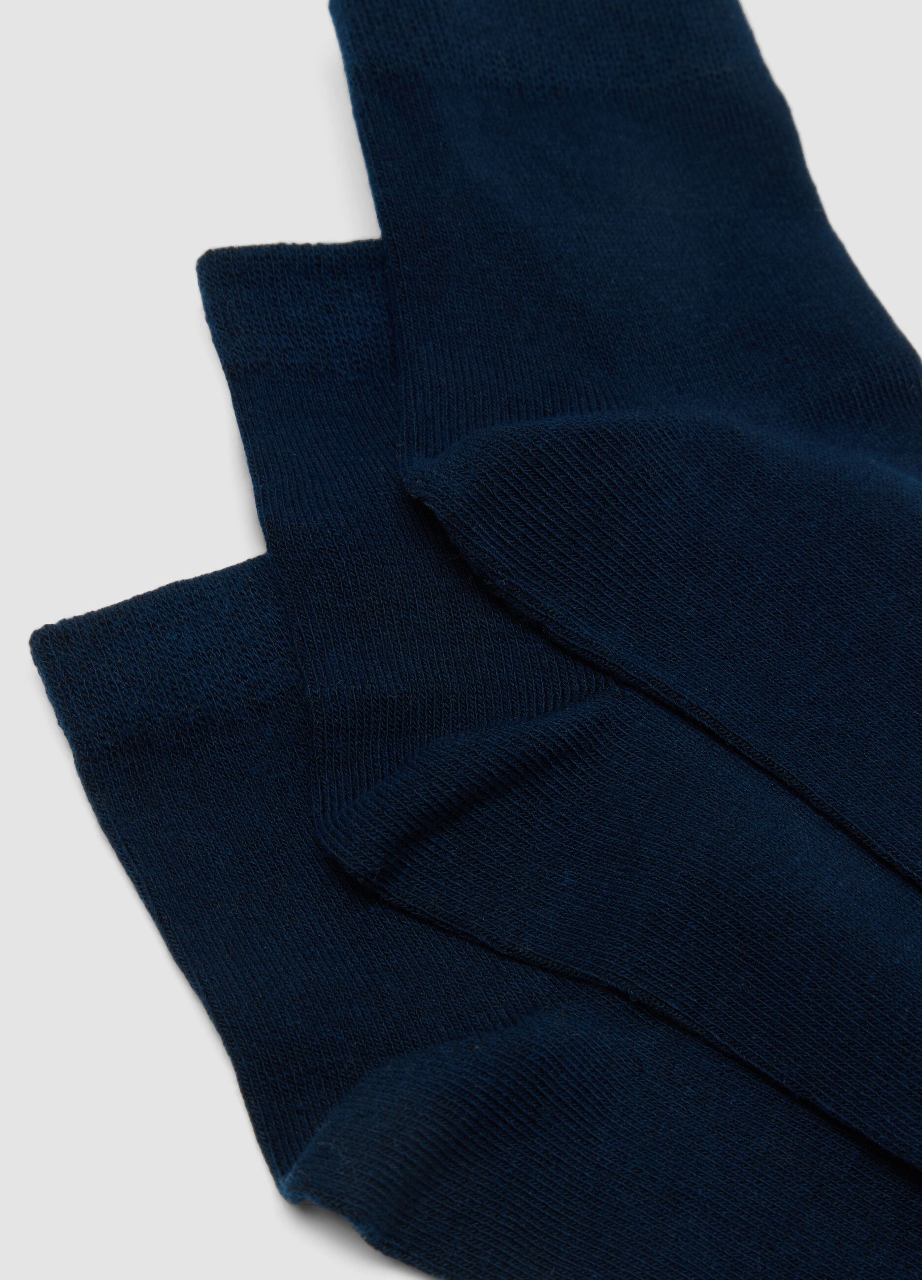 Pack of five blue short socks in organic stretch cotton