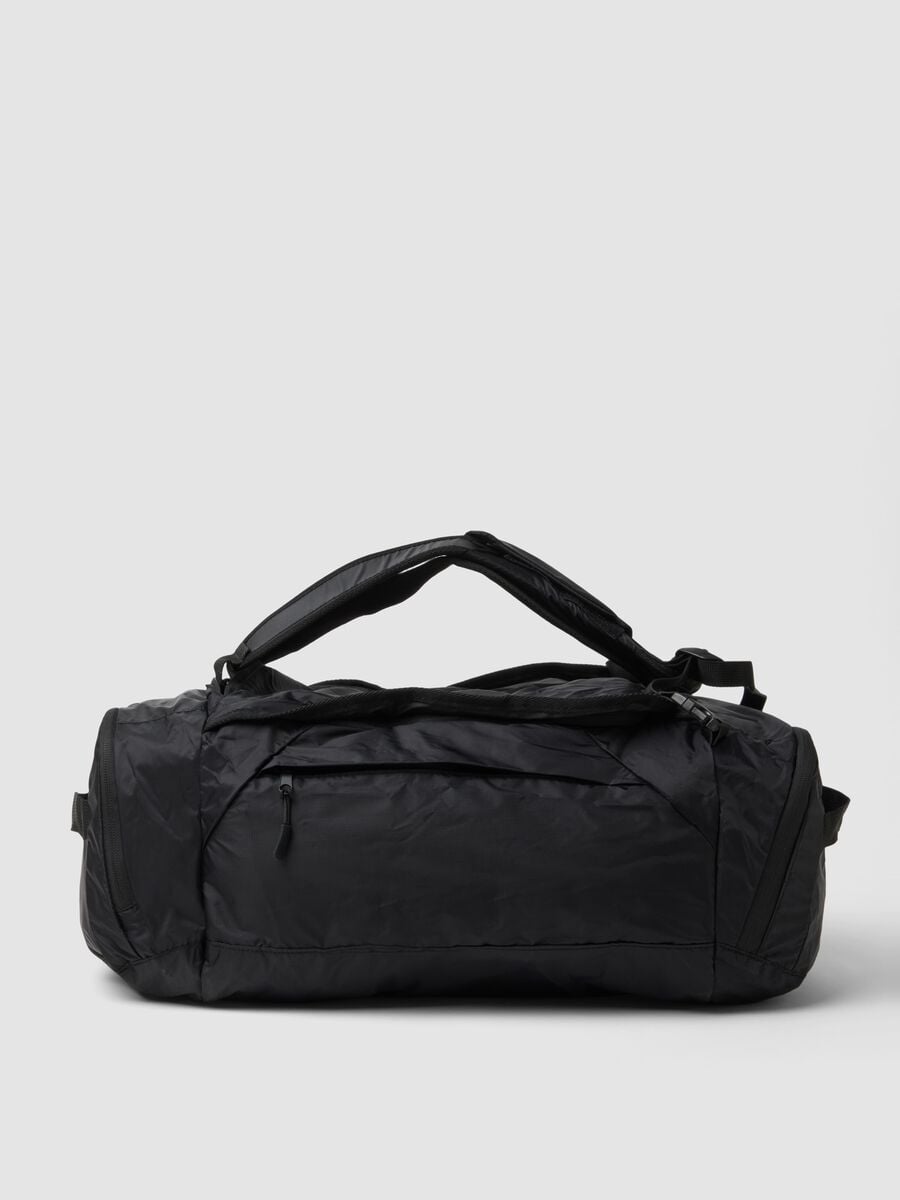 Foldable black sports duffel bag with backpack straps_0