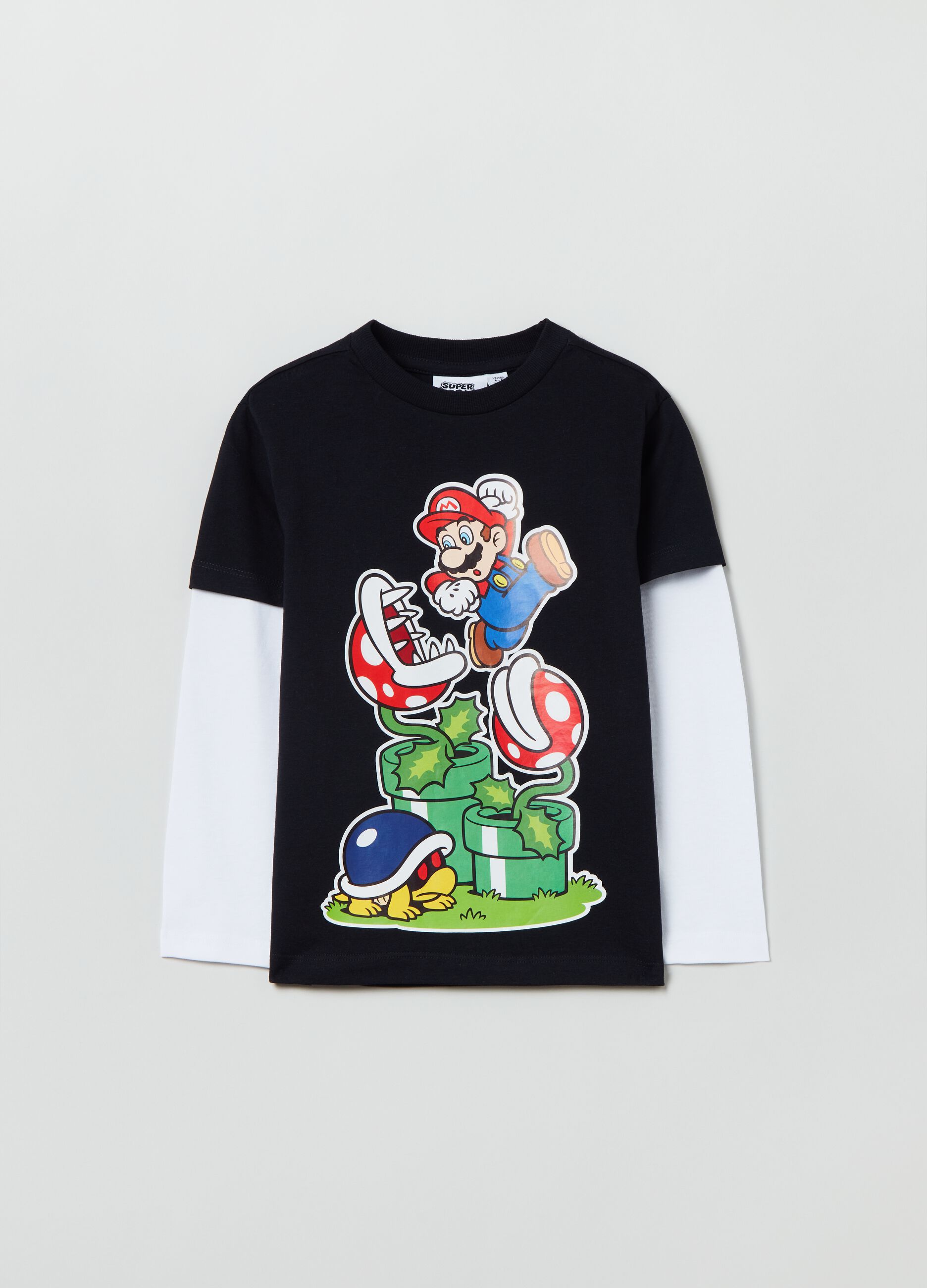 T-shirt Super Mario in jersey di puro cotone bambino