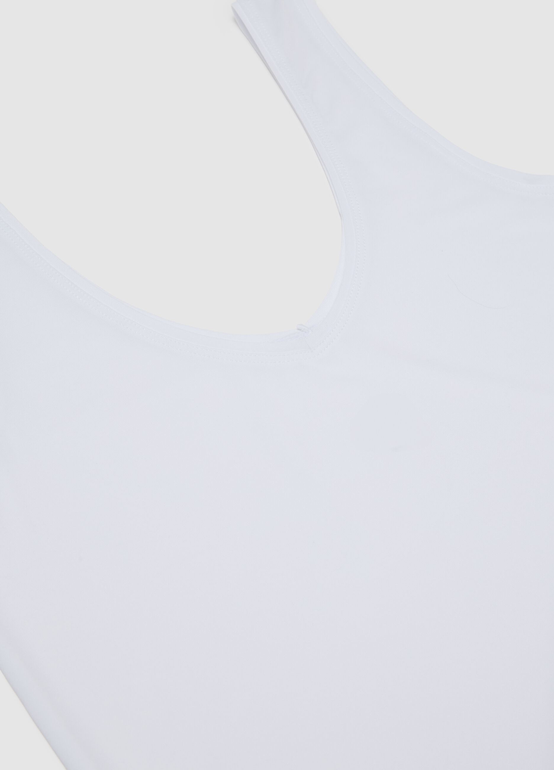 White Regular Fit Tank Top