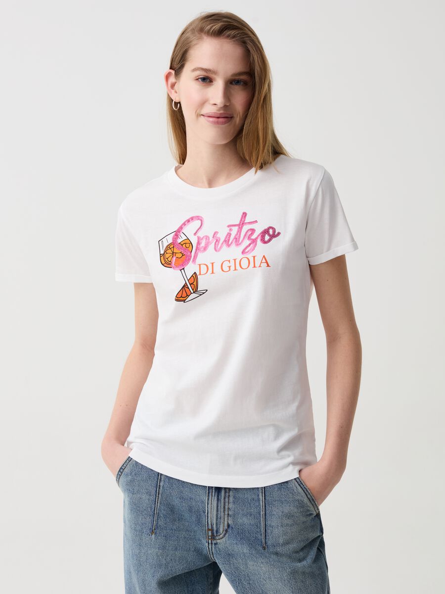 T-shirt with Spritz print and sequins_0