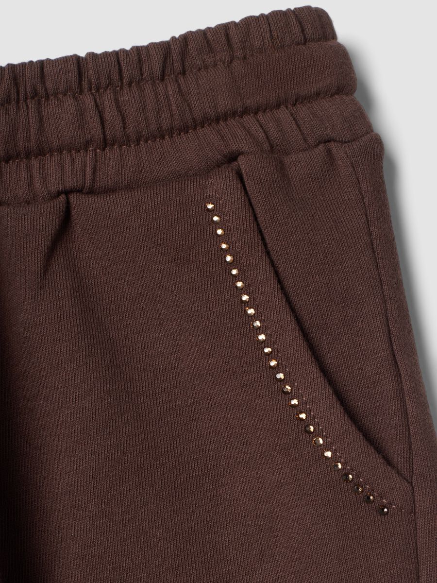 Pantaloni jogger marroni in puro cotone_3