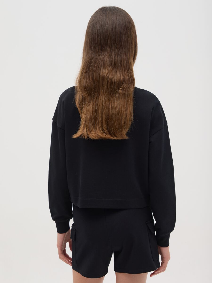 Cropped sweatshirt with foil print_1