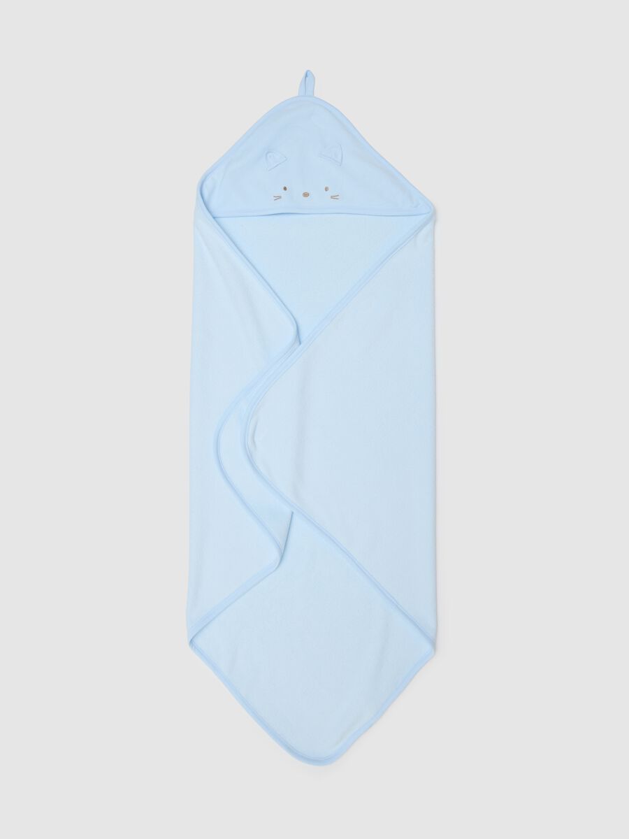 Baby blue bathrobe in cotton blend regular fit_1