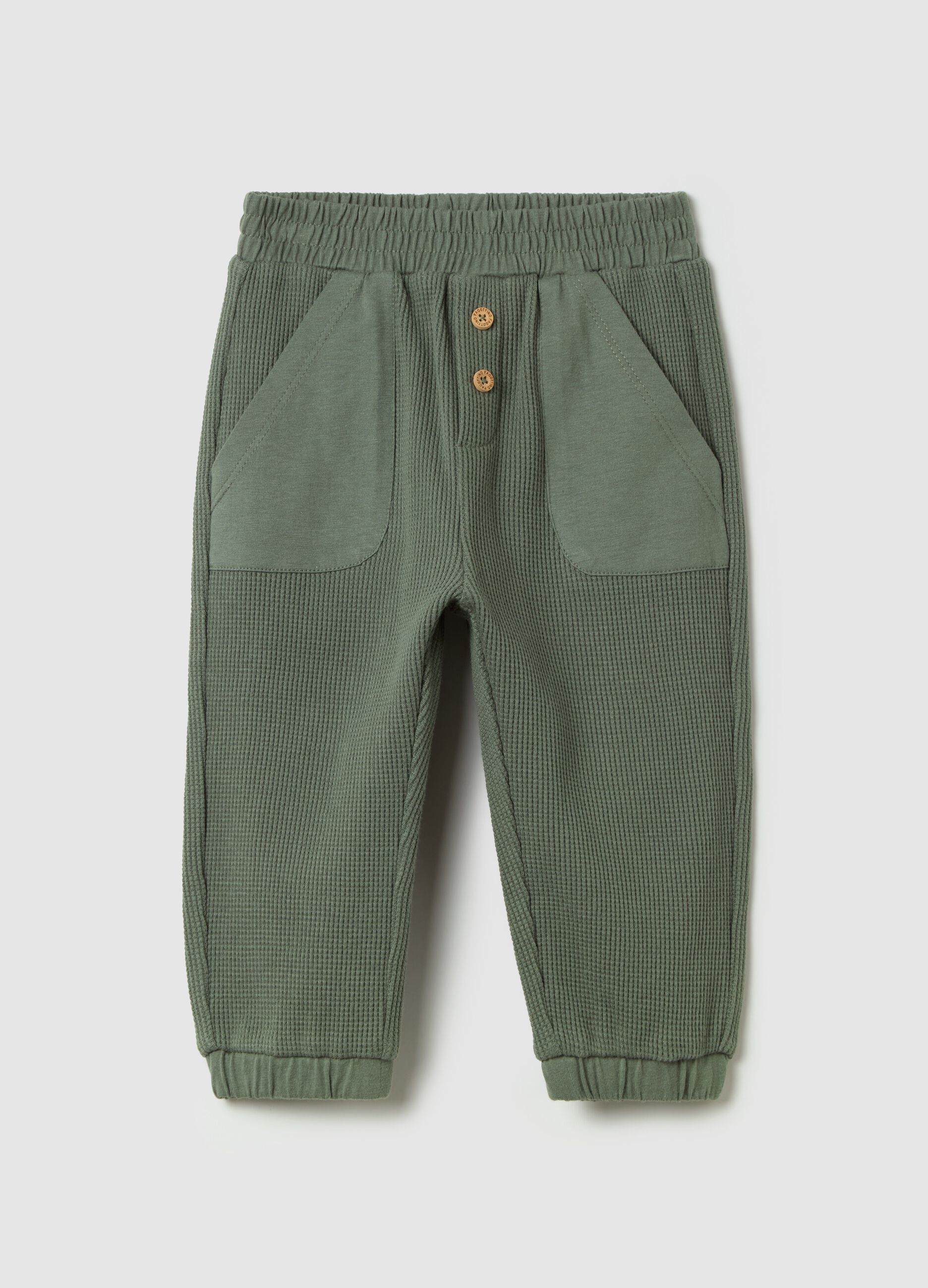 Waffle-weave joggers
