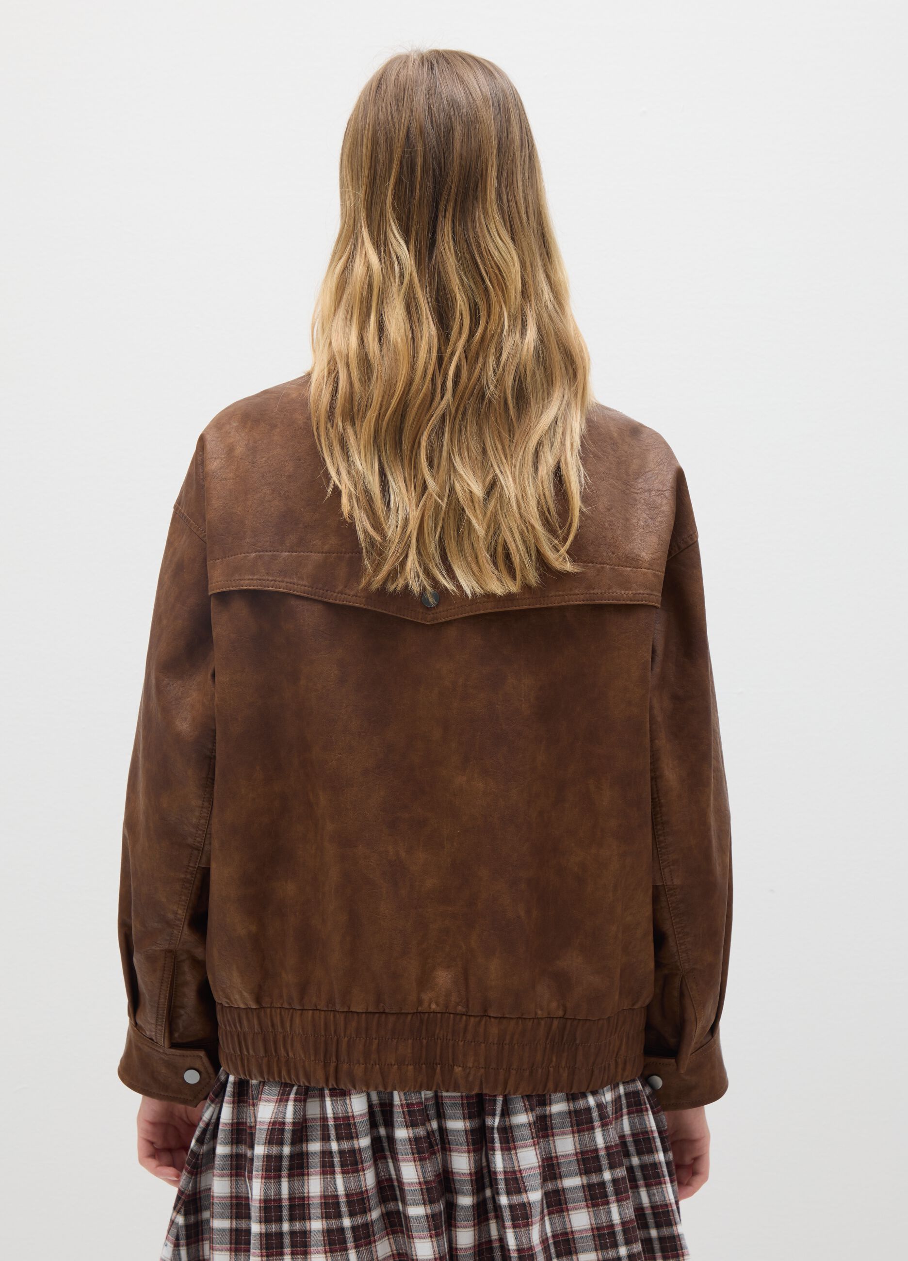 Brown regular fit jacket