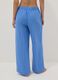 Blue pure cotton striped beach cover-up trousers_3