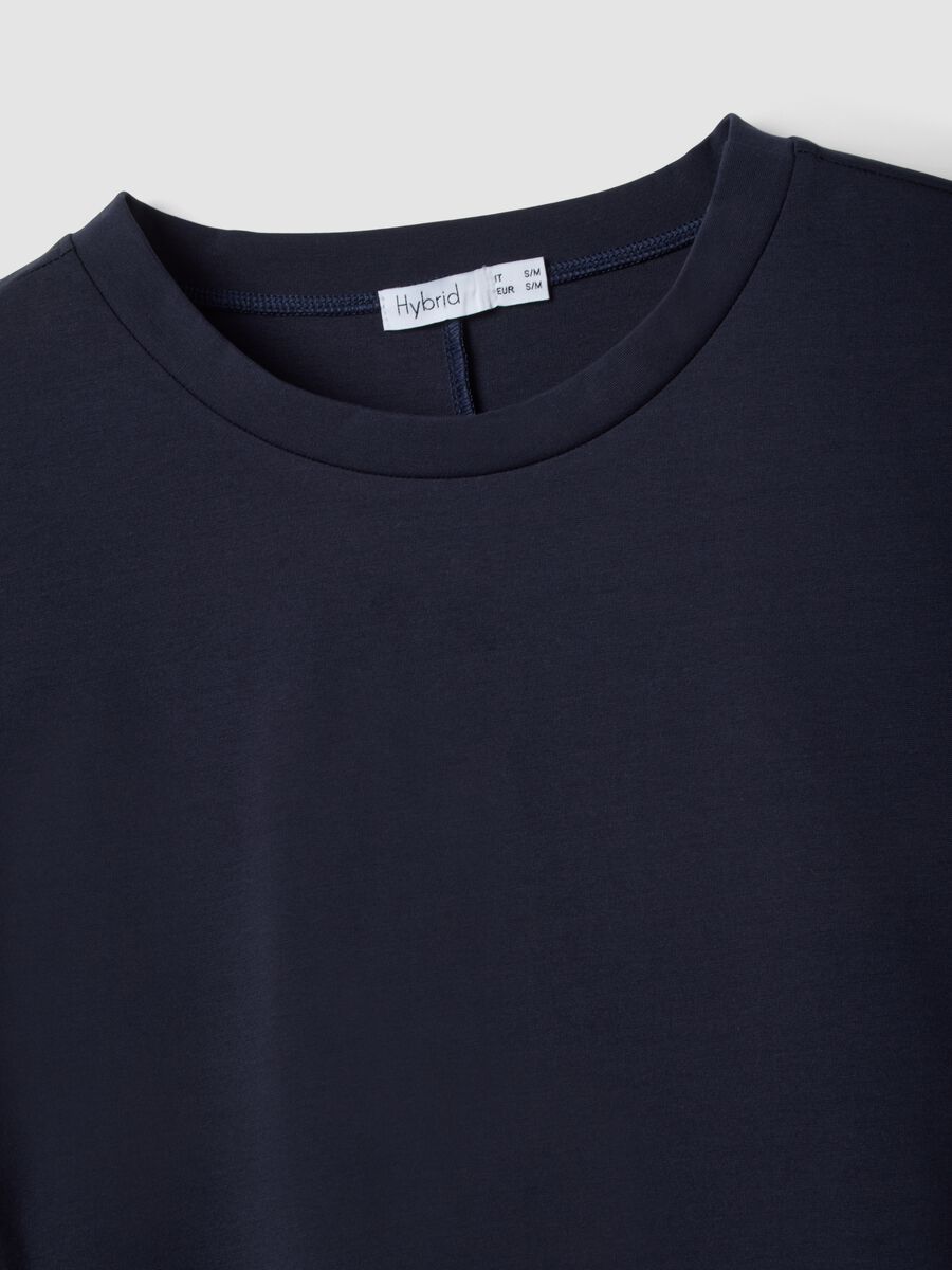 T-shirt in misto cotone elasticizzato blu regular fit_5