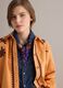 Orange pure cotton jacket with contrast embroidery_2