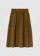 Brown wool blend long skirt regular fit_4