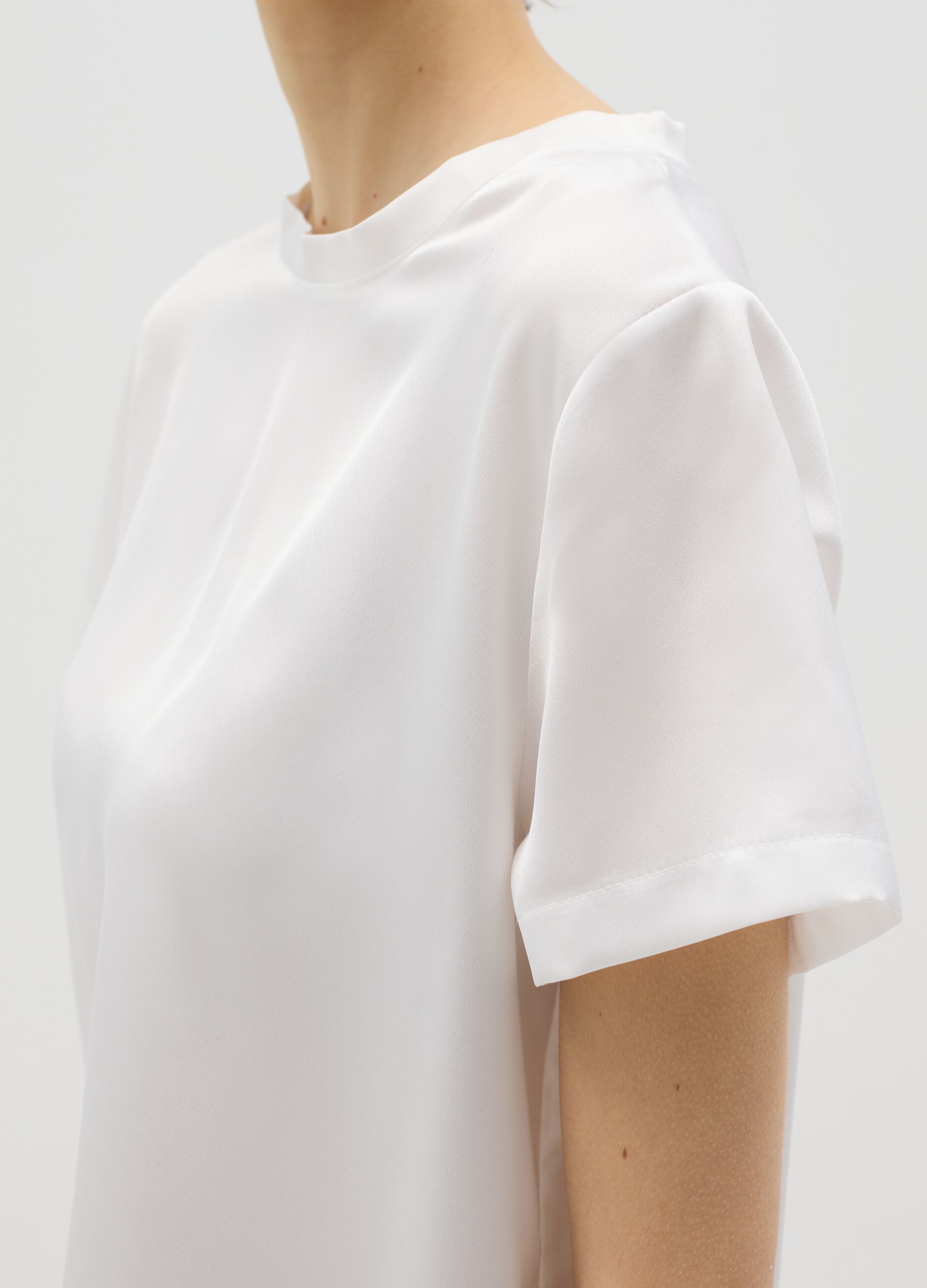 White satin T-shirt