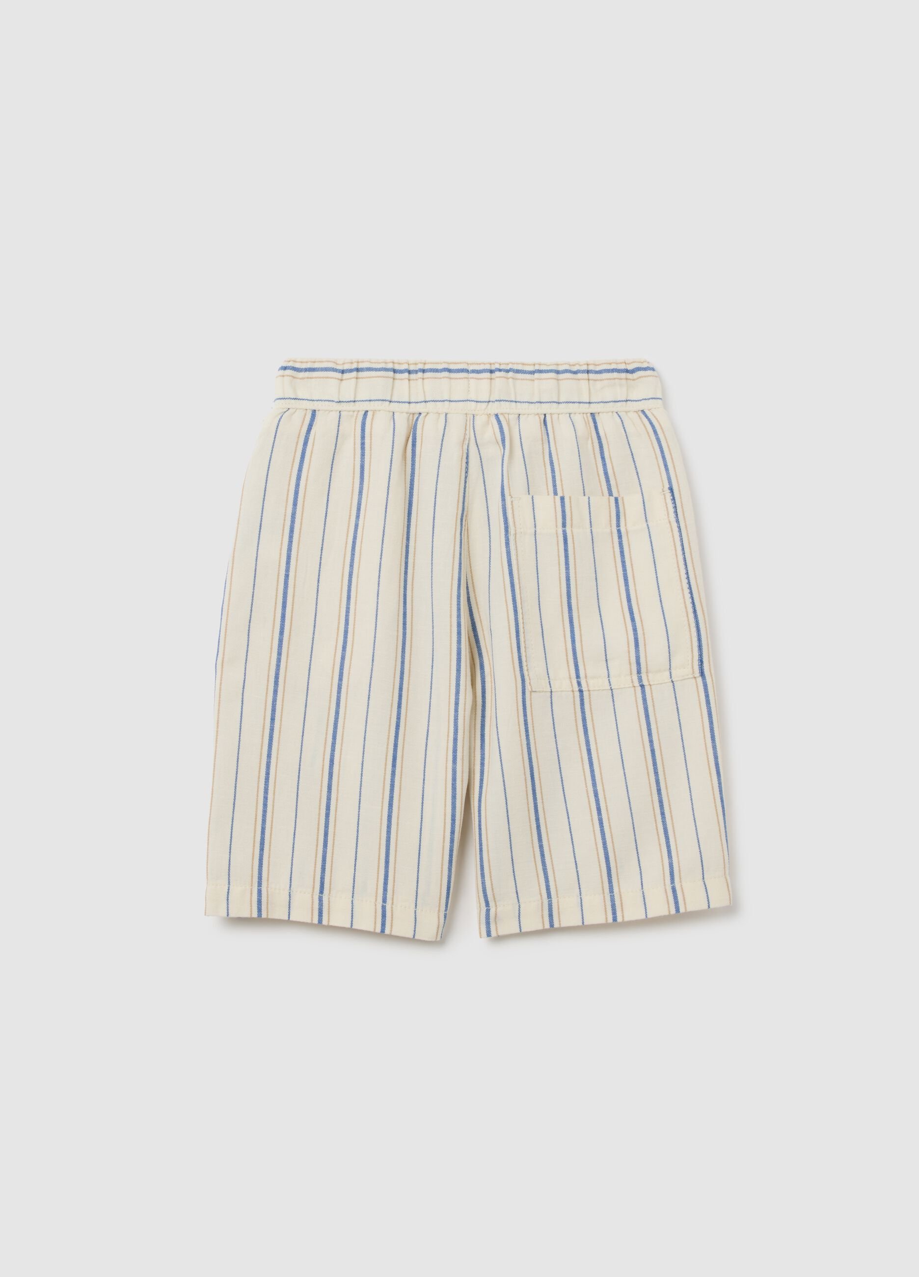 Children's multi-colour cotton blend regular fit shorts with elasticated waist and drawstring