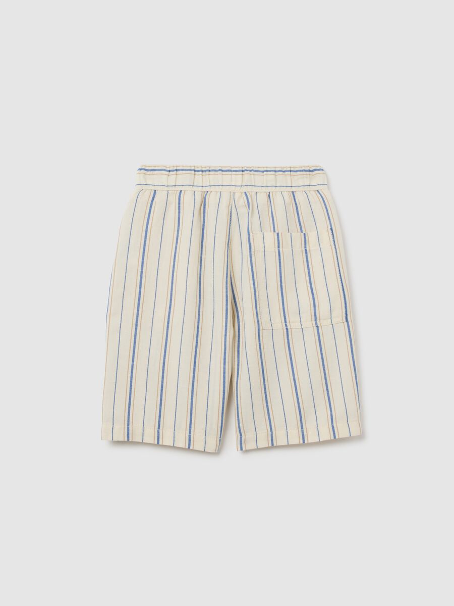 Children's multi-colour cotton blend regular fit shorts with elasticated waist and drawstring_1