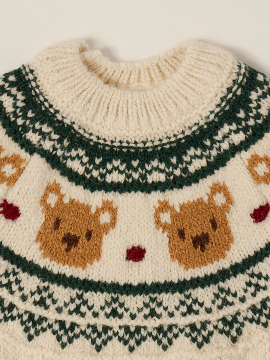Maglione beige con motivo orsetti_2