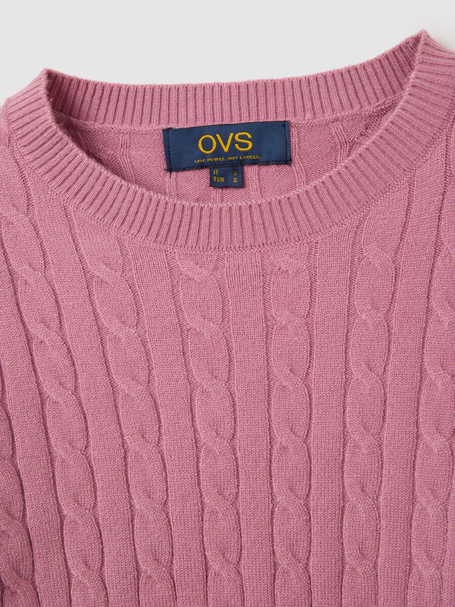 Pink pullover with round neckline_1