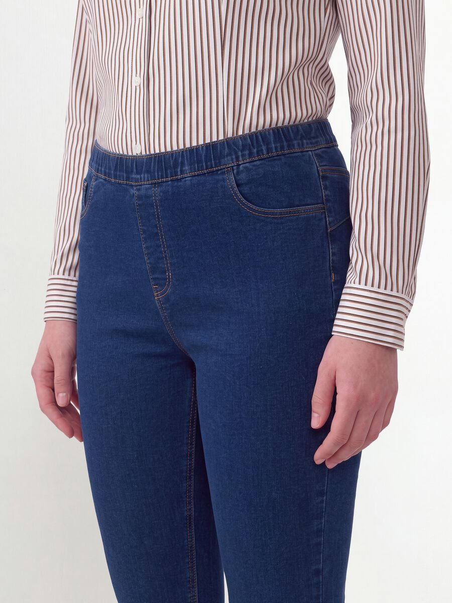 Jeggings blu skinny in cotone e viscosa elasticizzata_4