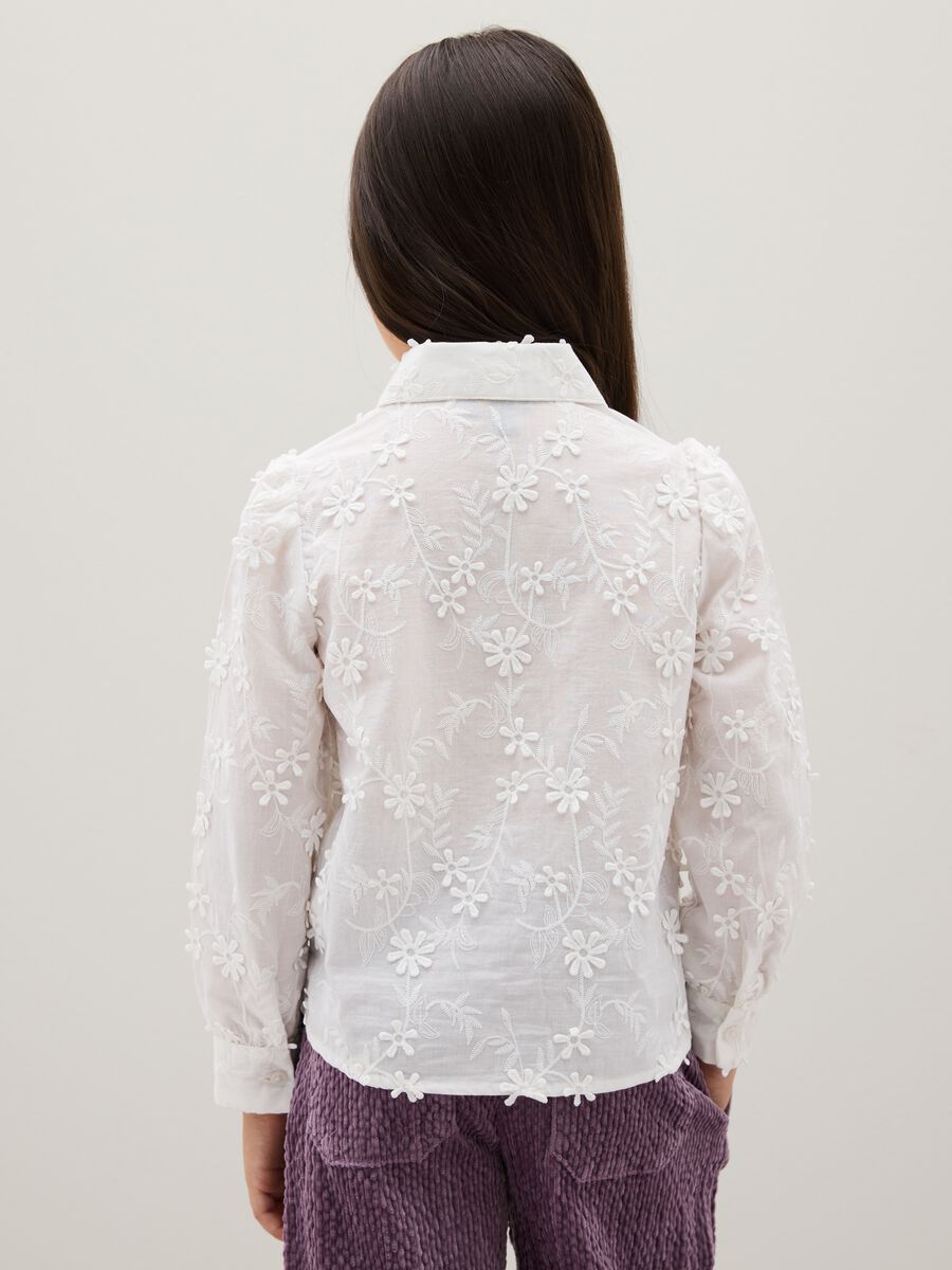 Girl's White Cotton Shirt Regular Fit_1