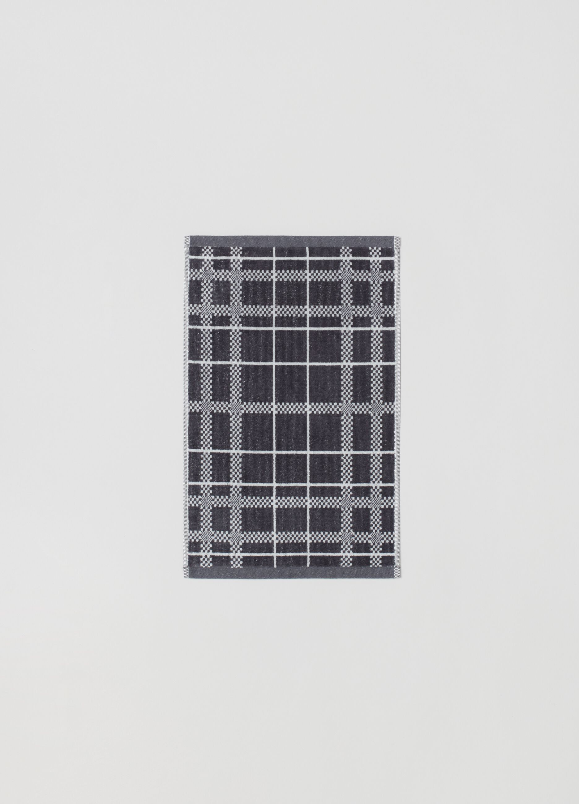 Asciugamano ospite 30x50 squares grigio scuro velour