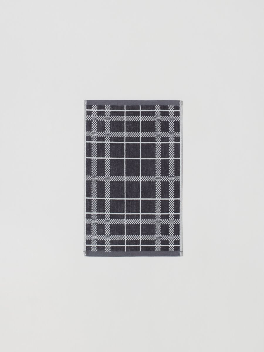 Asciugamano ospite 30x50 squares grigio scuro velour_1