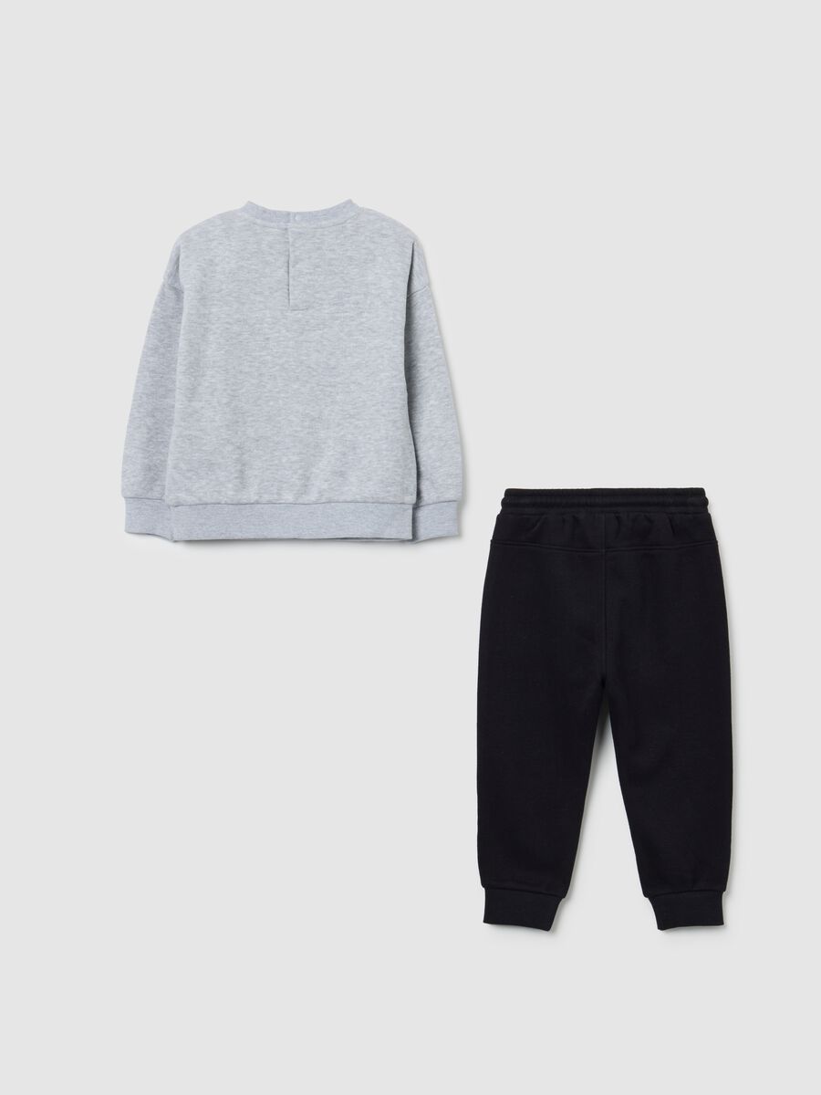 Children's jogging set in grey and black cotton blend featuring Spider-Man_1