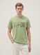 Green pure cotton T-shirt with One Piece print_0