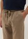 Beige cotton-linen blend pyjama trousers, relaxed fit_3