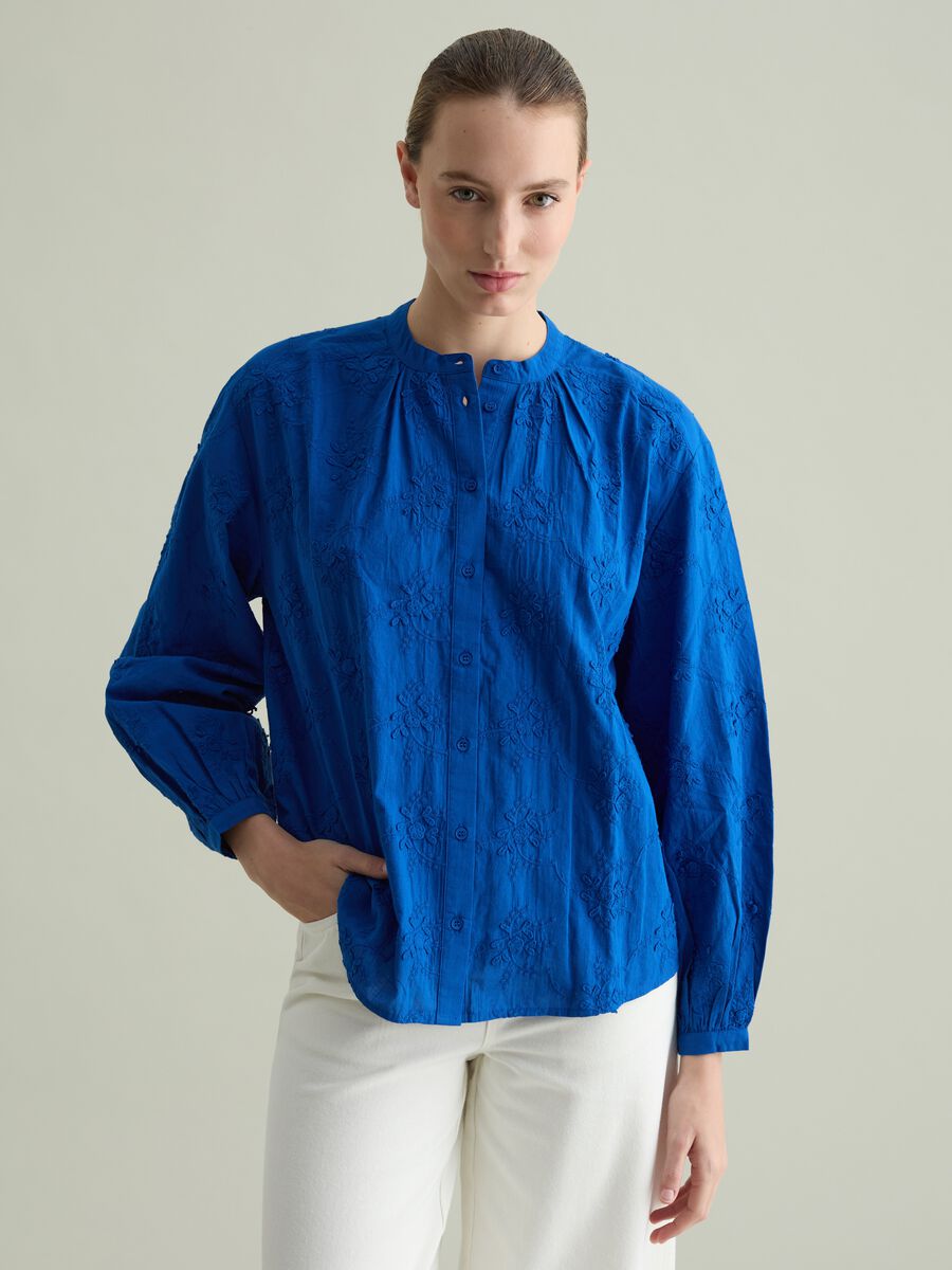 Shirt with all-over floral embroidery_0