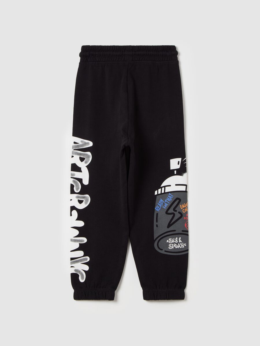 Fleece joggers with "Worldwide Music Tour" print_1