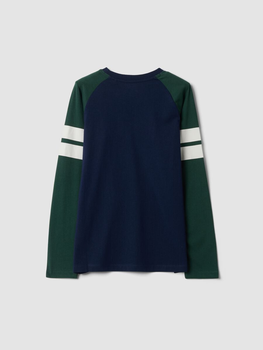 Blue organic cotton crew-neck T-shirt_2