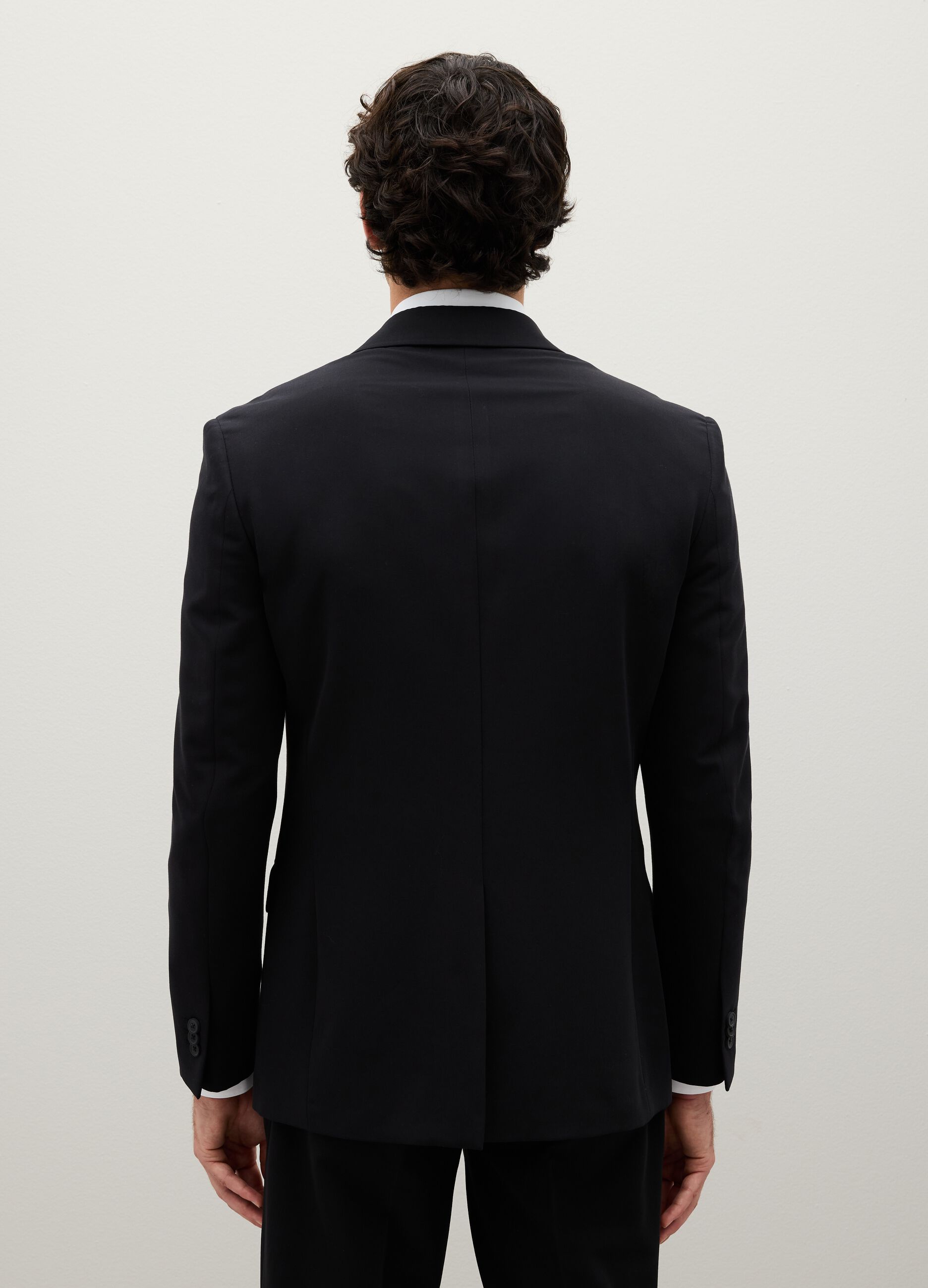 Black slim fit blazer with button closure