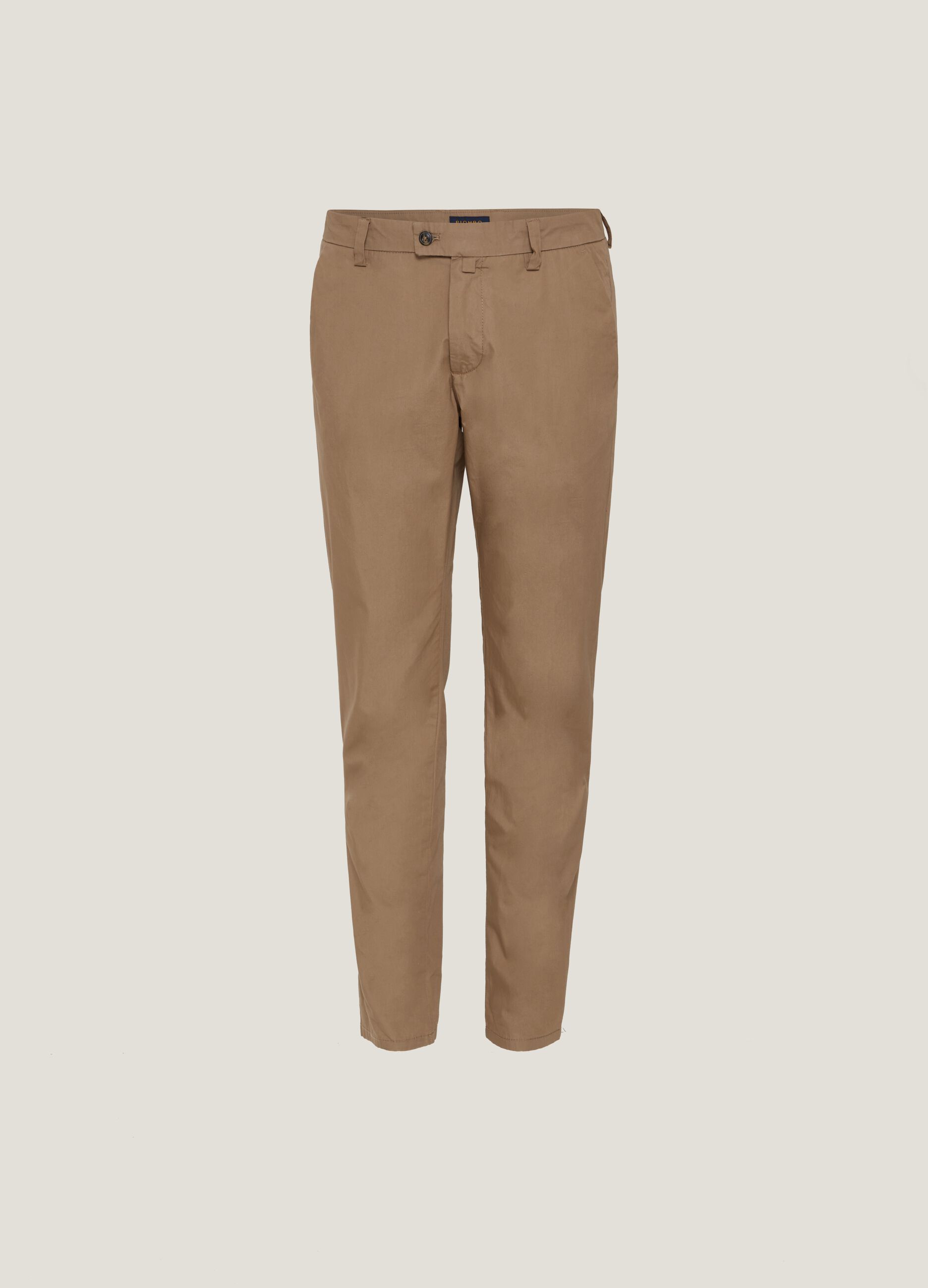 Solid colour cotton trousers